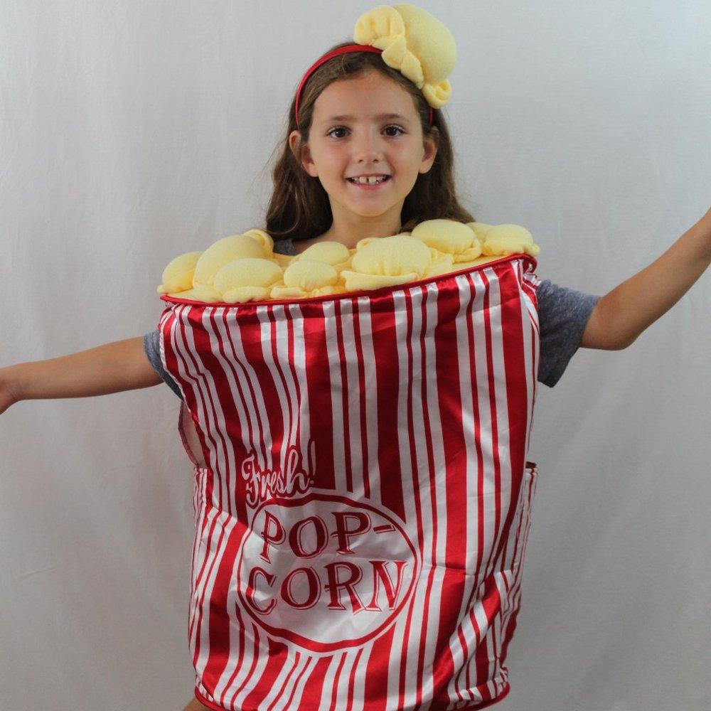 Popcorn Halloween Costume Movies Boutique Complete Deluxe 3-D NEW Tags